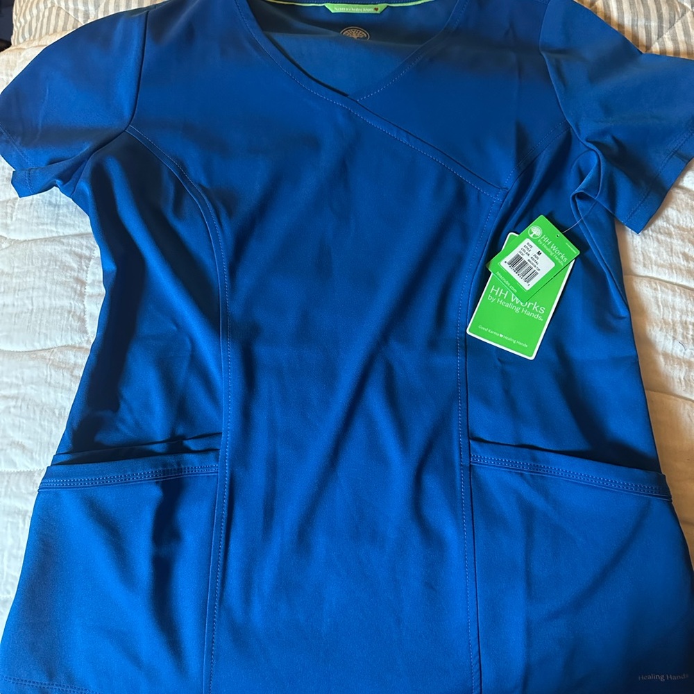 Healing Hands Royal Blue Short Sleeve Top